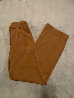 Princess Polly Wide Leg Corduroy Trousers in Warm Brown